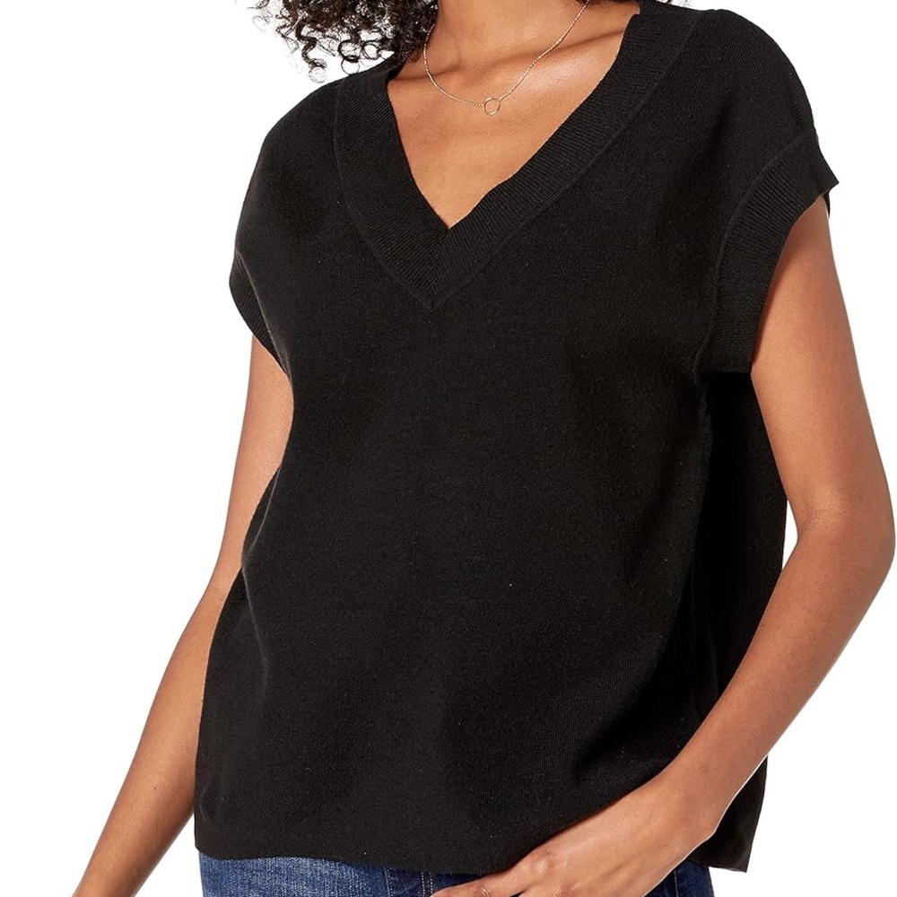 The Drop Classic Black V-Neck Sweater